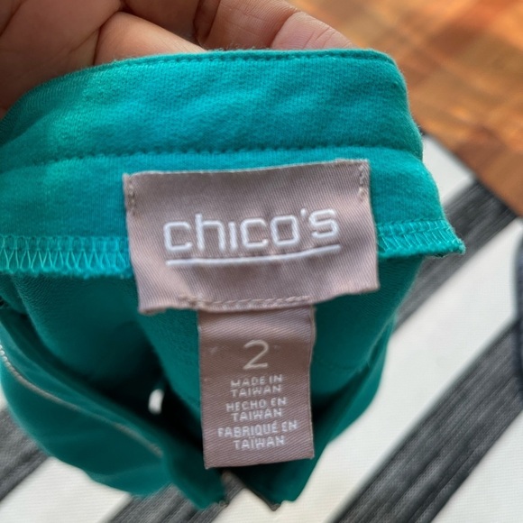 Chico's Blue Lightweight Full Zip Front Jacket Size: 2 - Picture 5 of 8